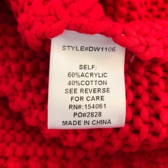 Red Extra Thick & Chunky Knit Turtleneck Sweater - Picture 5 of 8